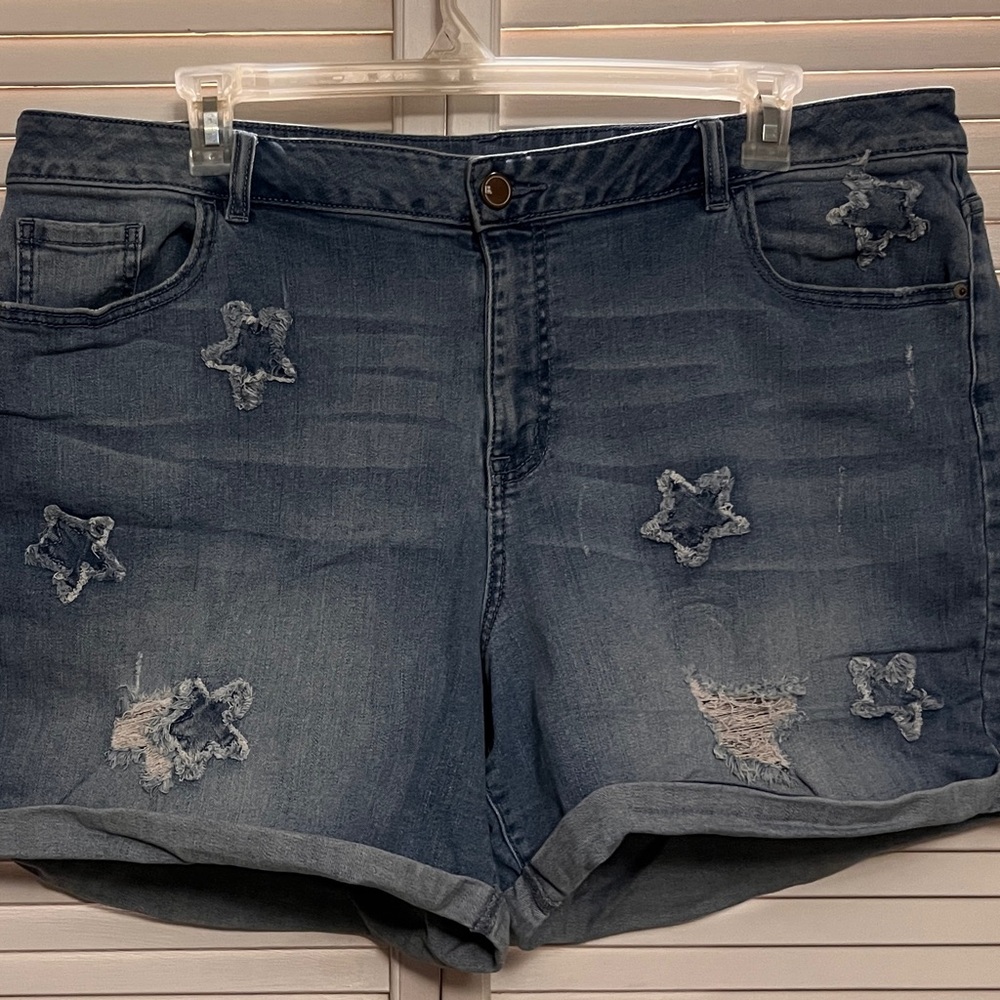 Lane Bryant Distressed Star Jean Shorts